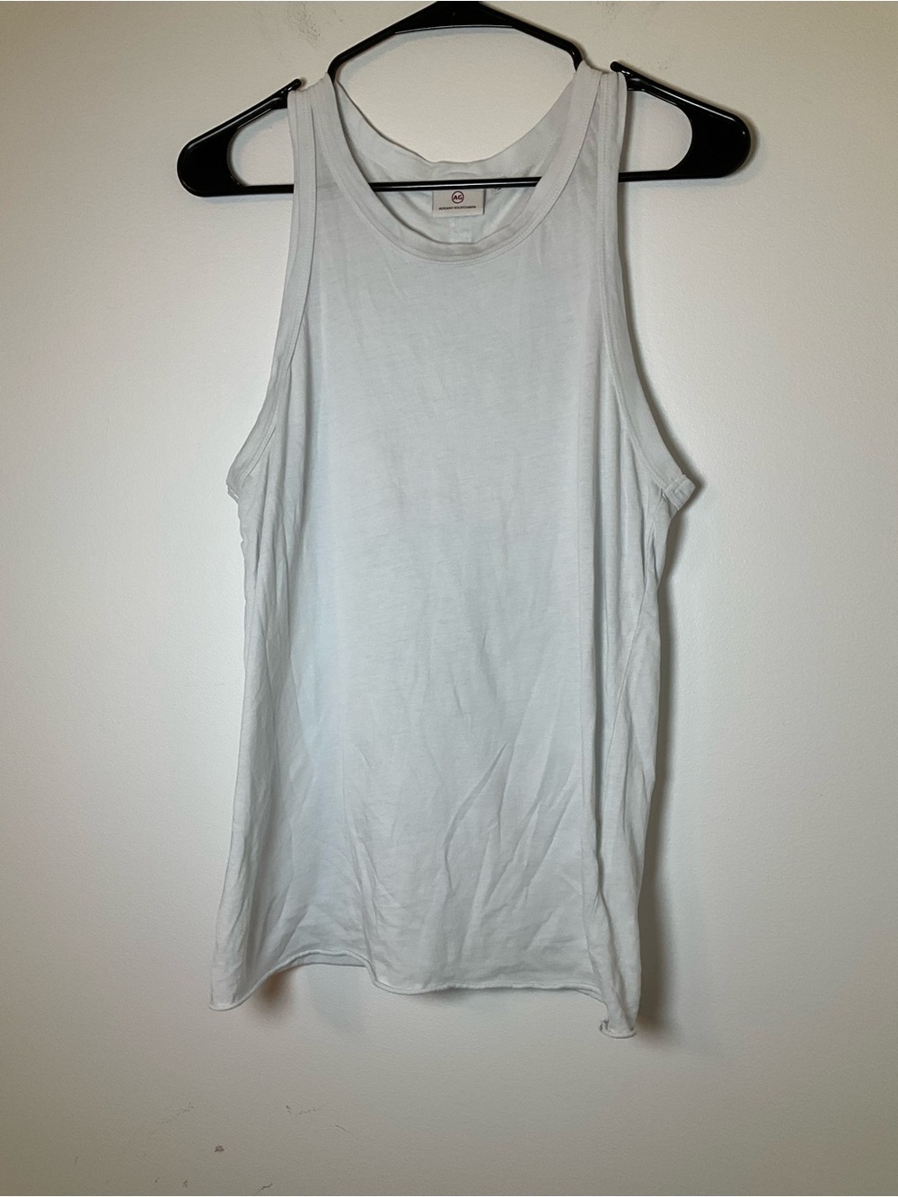 AG Adriano Goldschmied White 100% Cotton Tank Top Size L Made in USA